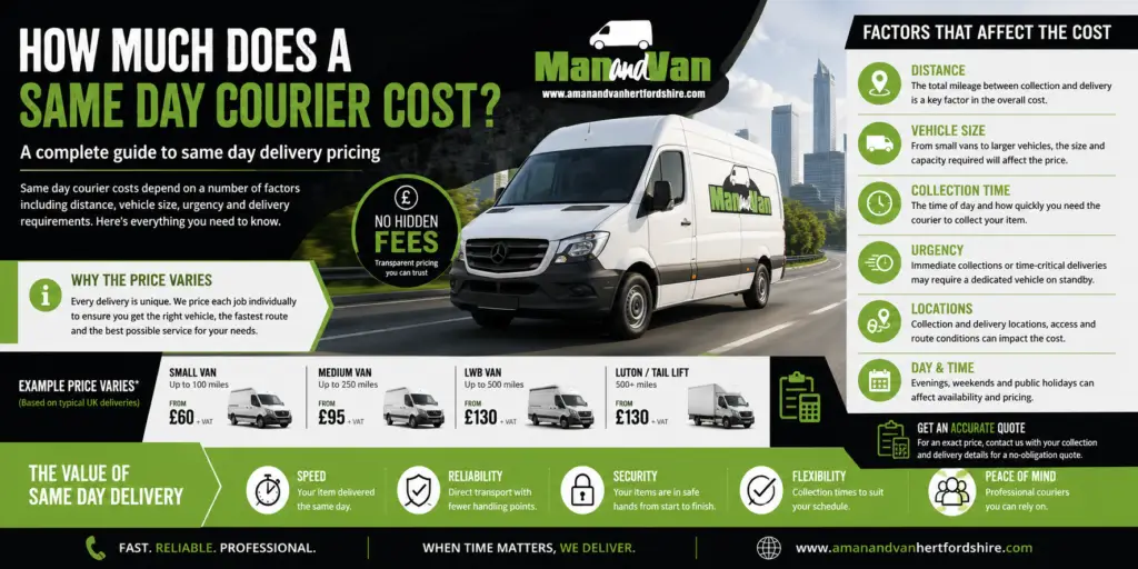 How much does a same day courier cost - price guide